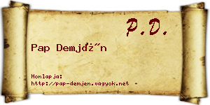 Pap Demjén névjegykártya